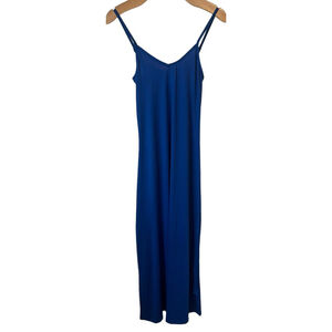 Jolie & Joy Dress Womens Large Blue Sleeveless Strappy Maxi Stretch A Line NEW